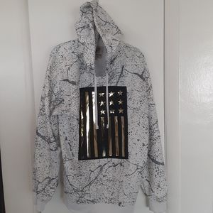 Monarchy Collection USA Stars Striped Hoodie Men L